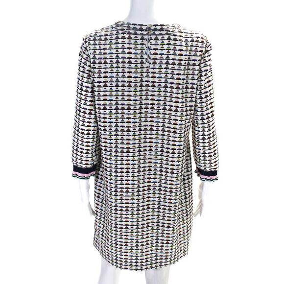 Ted Baker Womens 3/4 Sleeve Geometric Print Shift Dress Multicolor Size 3 - Picture 3 of 6